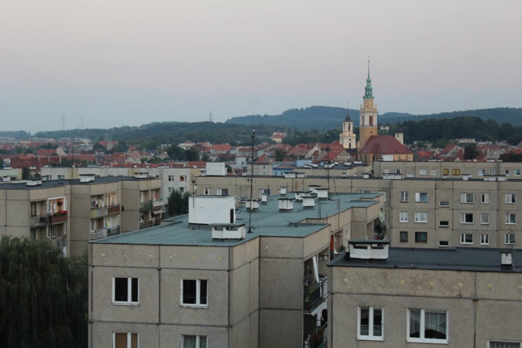 Widok z wieży kościoła, parafia Św. Brata Alberta w Świebodzicach