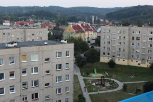 Widok z wieży kościoła, parafia Św. Brata Alberta w Świebodzicach