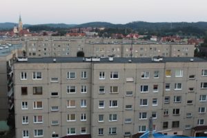 Widok z wieży kościoła, parafia Św. Brata Alberta w Świebodzicach